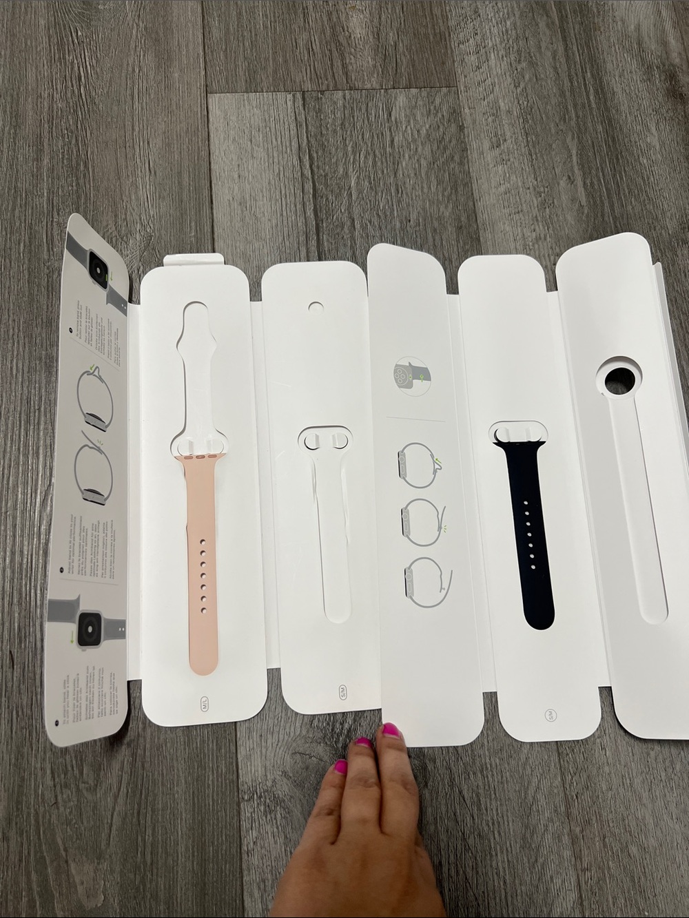 Apple Watch bands these are extras in different sizes /black&pink-